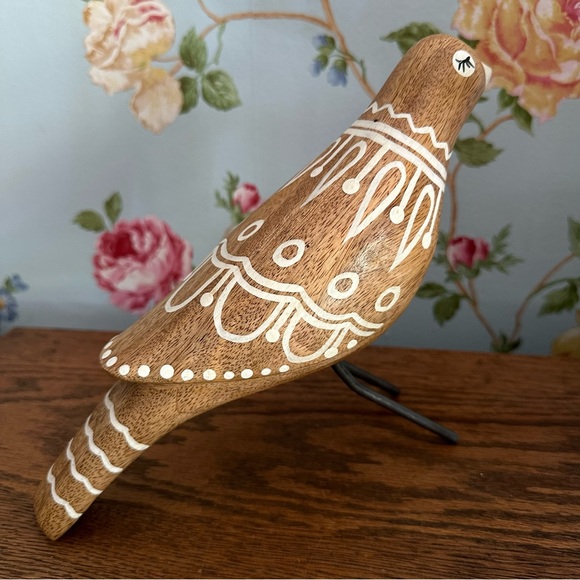 Folk Art Wooden Bird - Picture 2 of 6